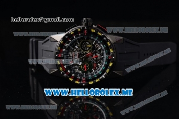 Richard Mille RM 60-01 Asia 2813 Automatic PVD Case with Skeleton Dial and Black Rubber Strap PVD Bezel (EF)