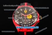 Ferrari Race Day Watch Chrono Miyota OS20 Quartz Red PVD Case with Black Dial and Silver Stick Markers - One Yellow Subdial