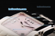 Chopard Happy Sport Japanese Quartz Movement Full Steel with Pink Dial and Stick Markers/Roman Numerals