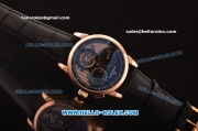 Jaeger-LECoultre Grande Complication Tourbillon Asia ST23 Automatic Rose Gold Case with Black Dial and Black Leather Strap