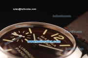 Panerai Marina Militare Pam 036 Asia 6497 Manual Winding Steel Case with Brown Dial and Dark Brown Leather Strap