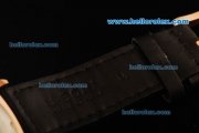U-Boat Italo Fontana Chronograph Miyota Quartz Movement Rose Gold Case with White Dial and Black Leather Strap