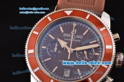 Breitling Superocean Heritage Chronograph Miyota Quartz Steel Case with Brown Dial and Brown Rubber Strap