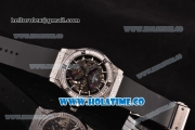 Hublot Classic Fusion Asia 6497 Manual Winding Diamonds/Steel Case with Skeleton Dial Diamonds Bezel and Stick Markers