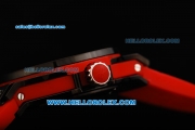 Hublot Big Bang Swiss Quartz Movement PVD Case with Black Dial and Red Rubber Strap