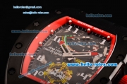 Richard Mille RM036 ST28-UP Automatic PVD Case with Black Rubber Strap White Arabic Numeral Markers and Skeleton Dial - 7750 Coating
