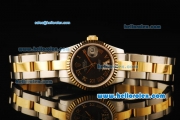 Rolex Datejust Automatic Movement ETA Coating Case with Chocolate Dial and Two Tone Strap