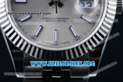 Rolex Datejust II Swiss ETA 2836 Automatic Steel Case with Sliver Dial Stick Markers and Stainless Steel Bracelet (BP)