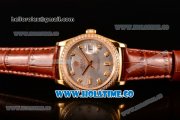 Rolex Day-Date Asia Automatic Yellow Gold Case with Diamonds Markers Silver Dial and Diamonds Bezel (BP)