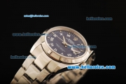 Rolex Oyster Perpetual Date Automatic Movement ETA Coating Case with Roman Numerals and Steel Strap