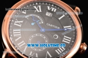 Cartier Rotonde Second Time Zone Day/Night Asia Manual Winding Steel Case with Black Dial and White Roman Numeral Markers