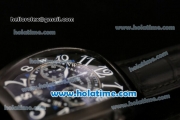 Franck Muller Mariner Chronograph Quartz Movement PVD Case with Black Dial and White Numeral Marker-Black Leather Strap