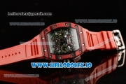 Richard Mille RM 11-03 Swiss Valjoux 7750 Automatic Ceramic Case Black Dial With Arabic Numeral Markers Red Rubber Strap