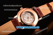 Blancpain Le Brassus Swiss ETA 2824 Automatic Steel Case with Beige Dial and Brown Leather Strap