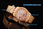 Rolex Datejust Automatic Movement ETA Case with Pink Dial and Diamond Bezel