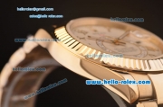 Rolex Sky-Dweller Asia 2813 Automatic Gold Case/Strap with Grey Dial and Roman Numeral Hour Markers