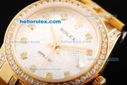 Rolex Datejust Automatic Movement Gold Case and Bracelet with Diamond Bezel