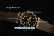 Hublot Big Bang Swiss Quartz Chronograph PVD Case With Black Dial and Black Rubber Strap