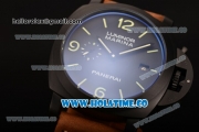 Panerai PAM 00386 Luminor Marina 1950 3 Days Asia ST25 Automatic PVD Case with Brown Leather Strap Green Markers and Black Dial