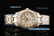 Rolex Day-Date Automatic Movement ETA Coating Case with White Dial and Diamond Markers/Bezel