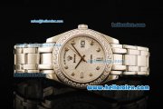 Rolex Day-Date Automatic Movement ETA Coating Case with White Dial and Diamond Markers/Bezel