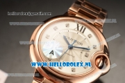 Cartier Ballon Bleu De Medium Swiss ETA 2671 Automatic Rose Gold Case Silver Dial Diamonds Markers and Rose Gold Bracelet - 1:1 Original