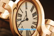 Cartier d'Art Swiss Quartz Full Rose Gold with White Dial and Roman Markers