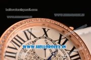 Cartier Ronde Louis Cartier Miyota 1L45 Quartz Rose Gold Case with Diamonds Bezel and White/Diamonds Dial