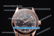 Omega Seamaster 300 Master Co-Axial Clone 8400 Automatic Rose Gold Case with Black Dial Stick/Arabic Numeral Markers and Black Leather Strap (YF)