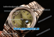 Rolex Datejust 37mm Swiss ETA 2836 Automatic Steel Case with Jubilee Steel Bezel Green Dial Roman Steel Bracelet