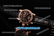 Patek Philippe Grand Complication Chrono Miyota OS20 Quartz Rose Gold Case with Black Dial and Rose Gold Stick Markers