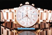 Montblanc Time Walker Working Chronograph Full Rose Gold Case and Strap with White Dial