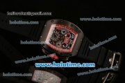 Richard Mille Felipe Massa Flyback Singapore Grand Prix Chrono Swiss Valjoux 7750 Automatic PVD Case with Skeleton Dial and Black Rubber Bracelet