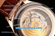 Patek Philippe Calatrava Swiss ETA 2824 Automatic Rose Gold Case with Champagne Dial and Stick Markers