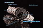 Omega Speedmaster Chrono Swiss Quartz Steel Case PVD Bezel with Steel Strap and Black Dial Numeral Markers