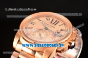 Cartier Calibre De Swiss ETA 2824 Automatic Full Rose Gold with Roman Numeral Markers and Rose Gold Dial