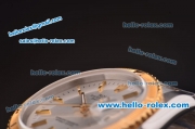 Rolex Datejust Automatic Two Tone Strap with Gold Bezel and Silver Dial