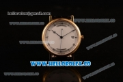 Breguet Classique Miyota 9015 Automatic Yellow Gold Case with White Dial and Black Leather Strap - (AAAF)