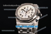 Audemars Piguet Royal Oak Offshore Safari Chrono Swiss Valjoux 7750 Automatic Steel Case/Bracelet with White Dial and Black Arabic Numeral Markers (NOOB)