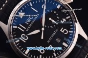 IWC Big Pilot Automatic with Power Reserve Steel Case with Black Dial and Black Leather Strap-7750 Modify