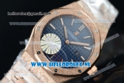 Audemars Piguet Royal Oak Swiss Quartz Rose Gold Case with Blue Dial and Rose Gold Bracelet (EF)