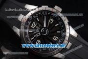 Perrelet Turbine Pilot Asia Automatic Steel Case with Black Dial and Arabic Numeral Markers Black Rubber Strap