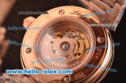 Omega De Ville Ladymatic Original ETA 2671 Automatic Rose Gold Case/Strap with Diamond Bezel and Black Dial - 1:1 Original