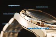 Breitling Chronomat B01 Chronograph Miyota Quartz Full Steel with Black Dial and Rose Gold Roman Markers