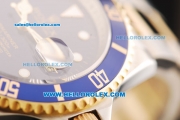 Rolex Submariner Swiss ETA 2836 Automatic Movement Steel Case with Blue Bezel and Two Tone Strap-18k Solid Gold