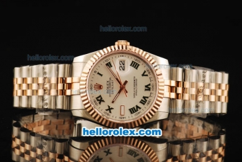 Rolex Datejust Automatic Movement ETA Coating Case with White Dial and Two Tone Strap-36mm