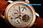 Vacheron Constantin Patrimony Tourbillon Automaitc Movement Rose Gold Case with White Dial and Rose Gold Stick Markers