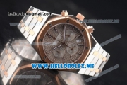 Audemars Piguet Royal Oak Miyota Quartz Two Tone Case/Bracelet with Grey Dial and Stick Markers