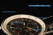 Breitling Navitimer Automatic Movement Steel Case with Black Dial and Black Leather Strap