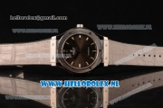 Hublot Classic Fusion 9015 Auto Steel Case with Black Dial and Grey Leather Strap